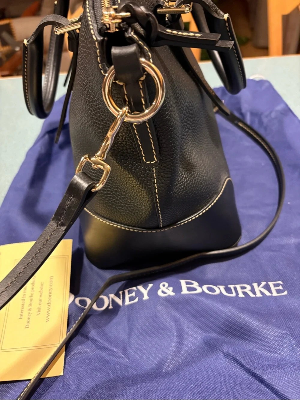 Dooney & Bourke Black Pebbled Leather Satchel new without tags.